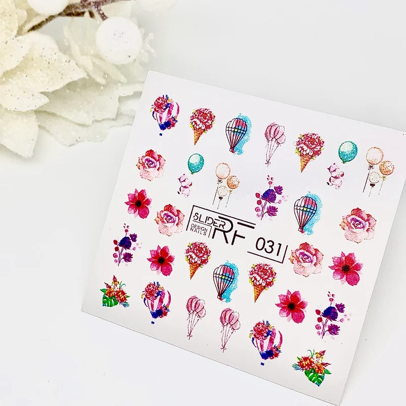 Slider.RF Flower and balloons nail decals / sliders 031