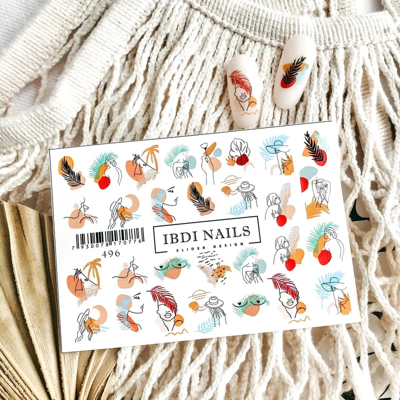 IBDI Feathers and Fashion nail decals / sliders #496