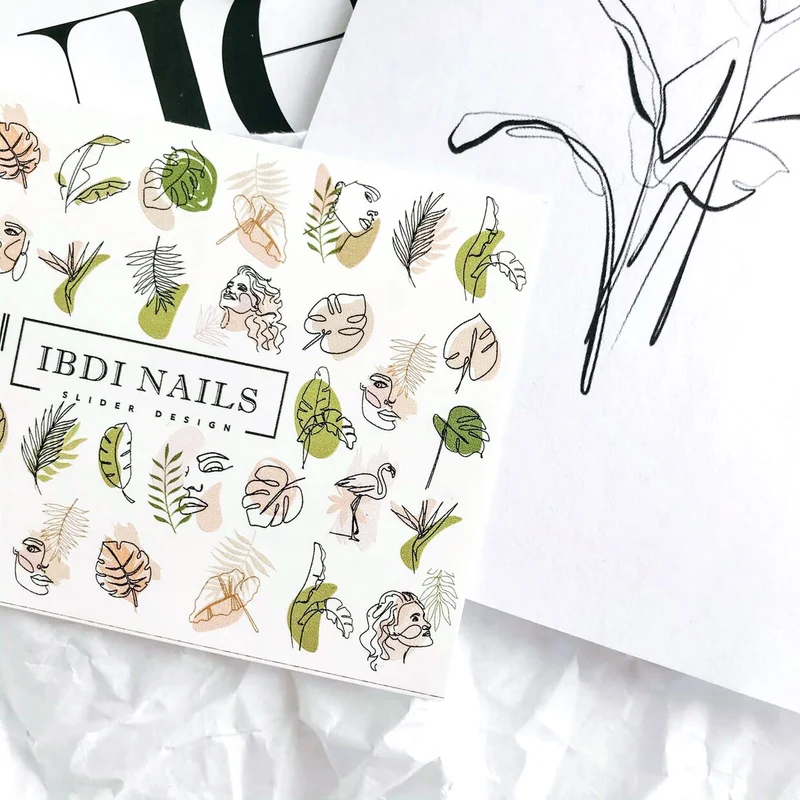 IBDI Leafs and Fashion nail decals / sliders #COLORFUL 46