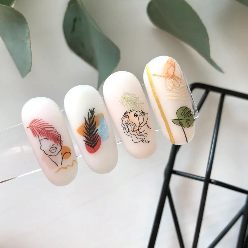 IBDI Leafs and Fashion nail decals / sliders #COLORFUL 46