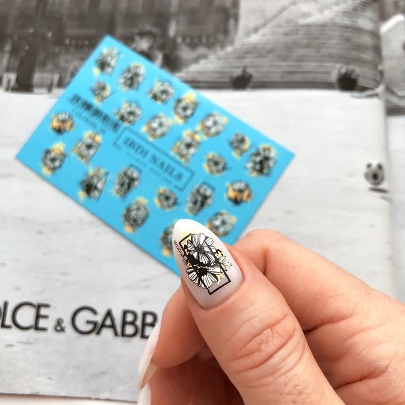 IBDI Flower nail decals / sliders # Colorful 45