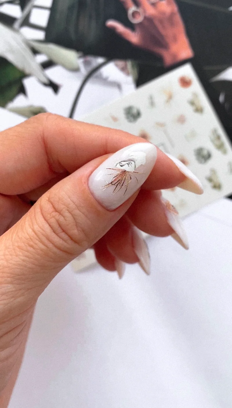 IBDI Leaf and flower nail decals / sliders #Colorful 58