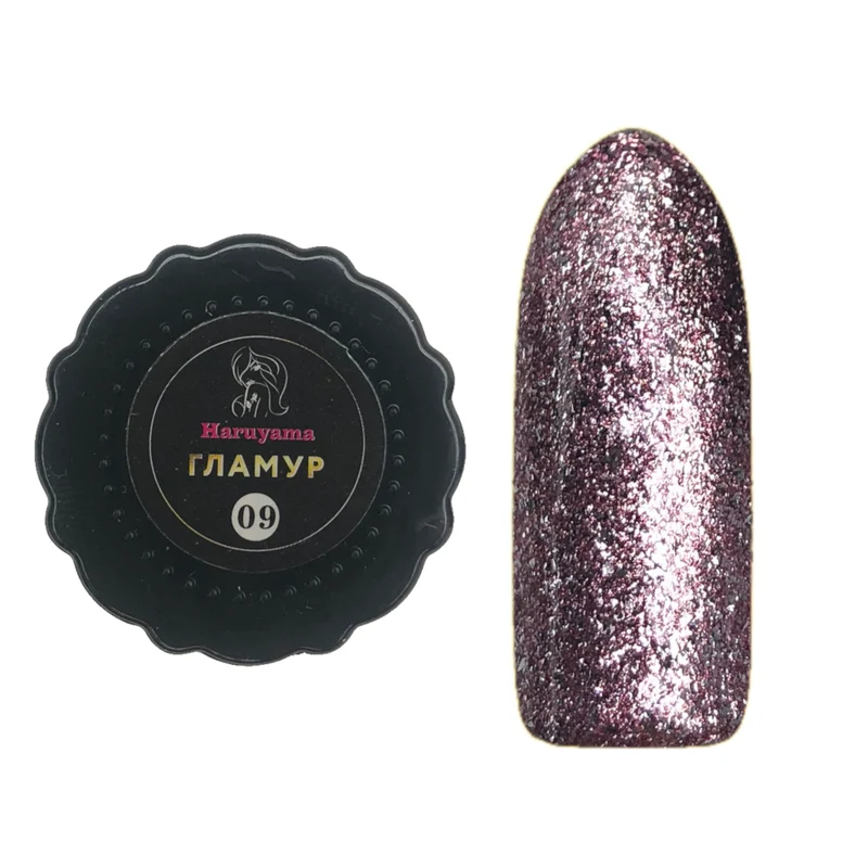 Haruyama pink glitter gel nail polish "glamour" 09