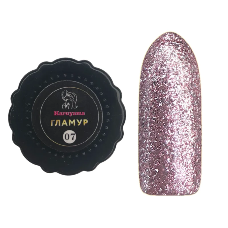 Haruyama pink glitter gel nail polish "glamour" 07
