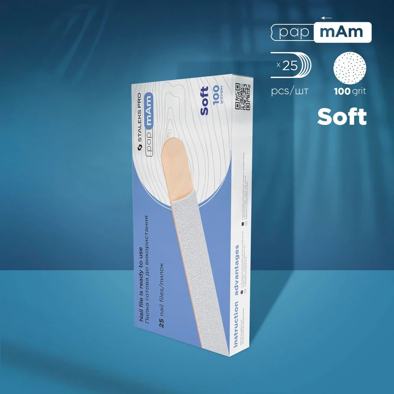 25 Ersatzfeile SOFT + 25 wooden base SET PAPMAM (DWCE-20) STALEKS