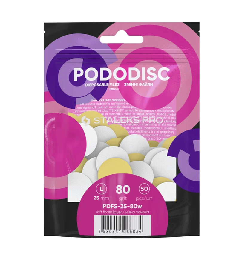 PODODISC L (25 mm) - 50 x Ersatz Schleifpapier SOFT BASE WHITE (PDFS-25) STALEKS