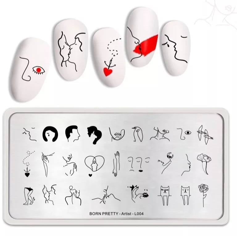 Stamping Platte Schablone Siluetten AL004