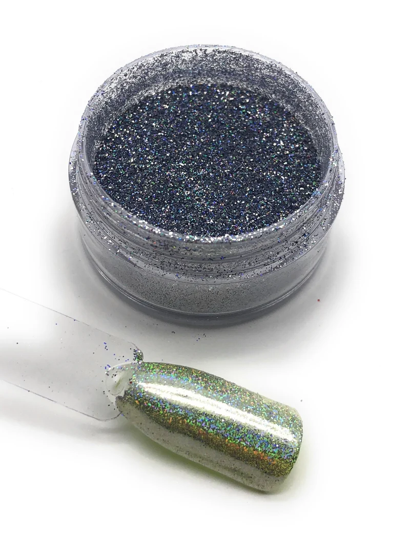 NOCTÍS Silver holographic chrome nail powder