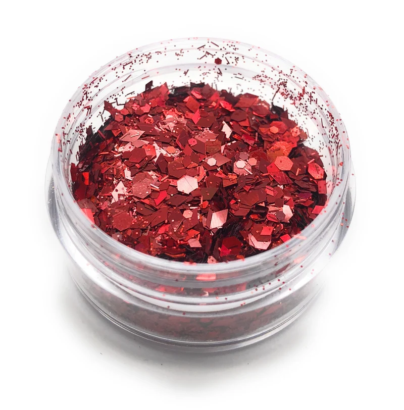 NOCTÍS Red glitter, nail art