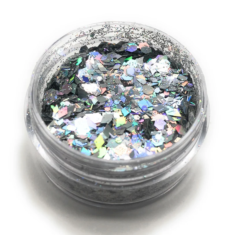 NOCTÍS Silver glitter, nail art