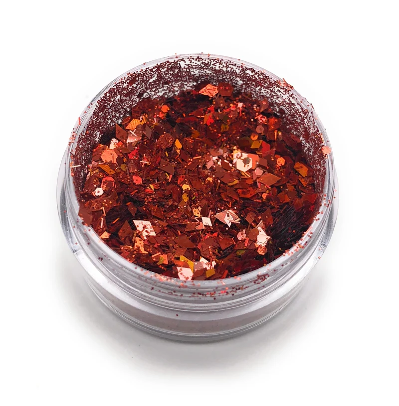 NOCTÍS Red / ginger glitter, nail art