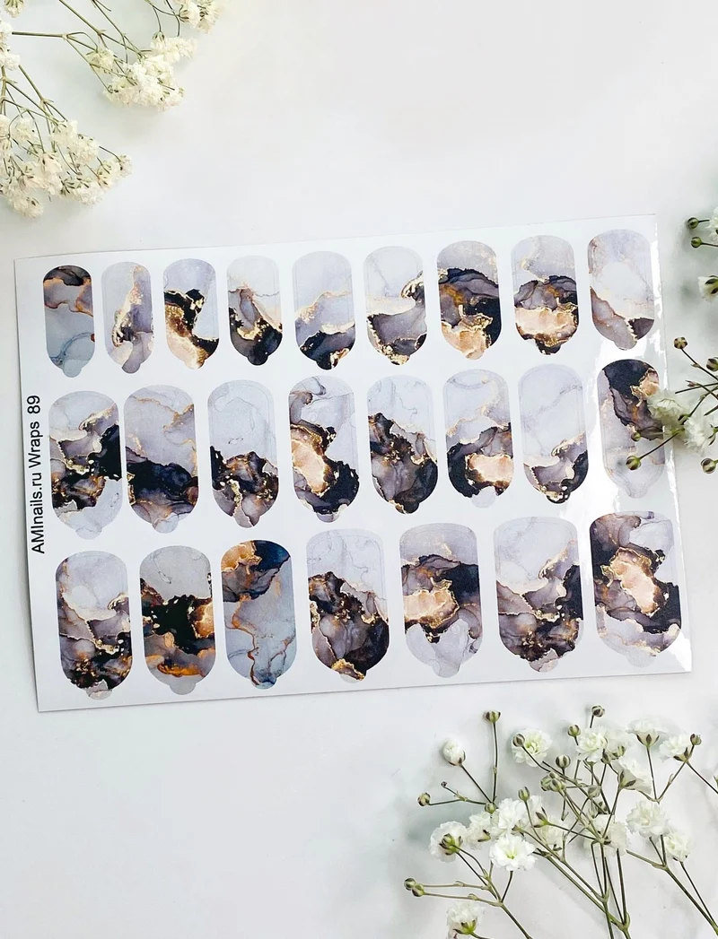 Nagelfolie 89 Nail Wraps für Maniküre AMINAILS