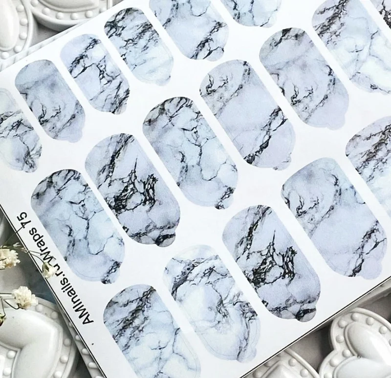 Nagelfolie 75 Nail Wraps für Maniküre AMINAILS
