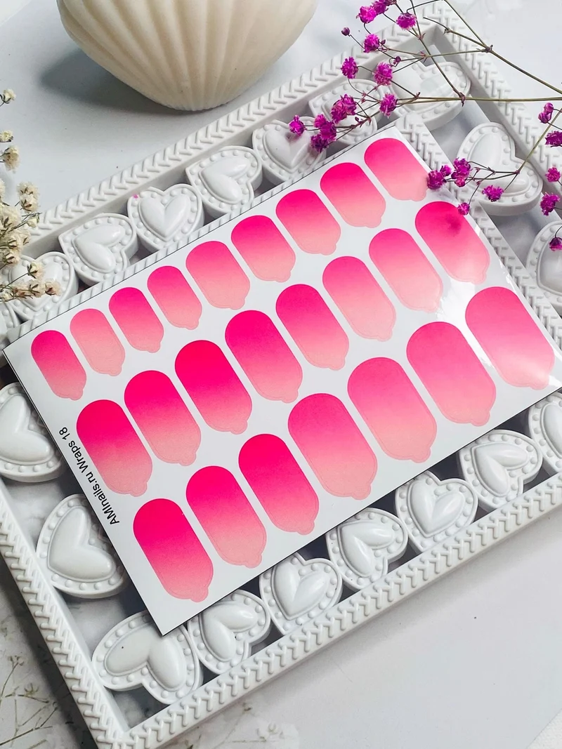 Nagelfolie 18 Nail Wraps für Maniküre AMINAILS