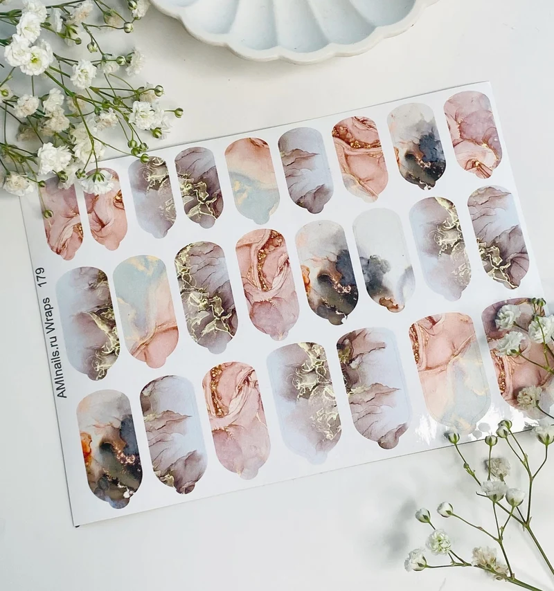 Nagelfolie 179 Nail Wraps für Maniküre AMINAILS