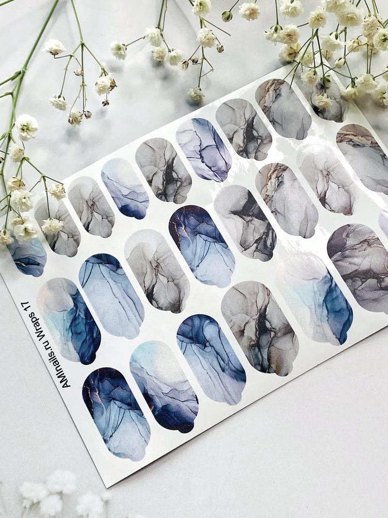 Nagelfolie 17 Nail Wraps für Maniküre AMINAILS