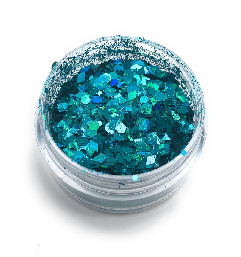 NOCTÍS Turquoise blue glitter, nail art