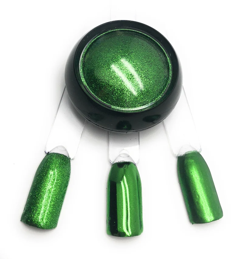 NOCTÍS Green metallic chrome nail powder