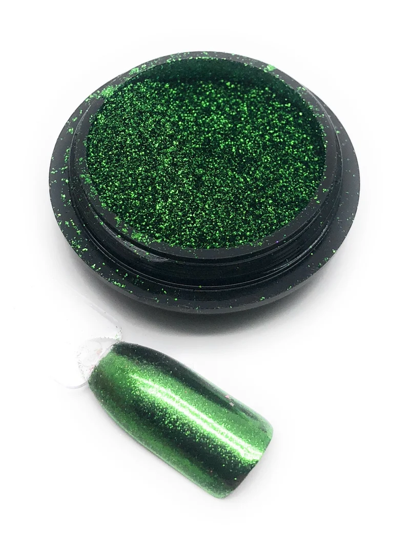 NOCTÍS Green metallic chrome nail powder
