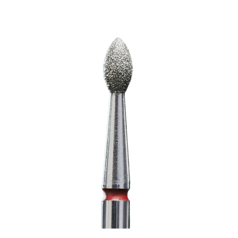 STALEKS PRO Diamond e-file nail drill bits 2.5mm - Flame drop, soft grit, electric file nail bits for Russian manicure, cuticle cutter FA60R025/4.5