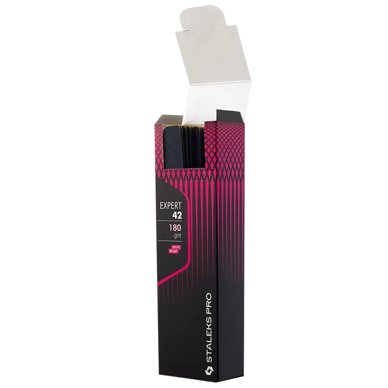 STALEKS PRO Reusable file 50 pack, Crescent, 180, 100. 240 grit, base required, manicure nail tools