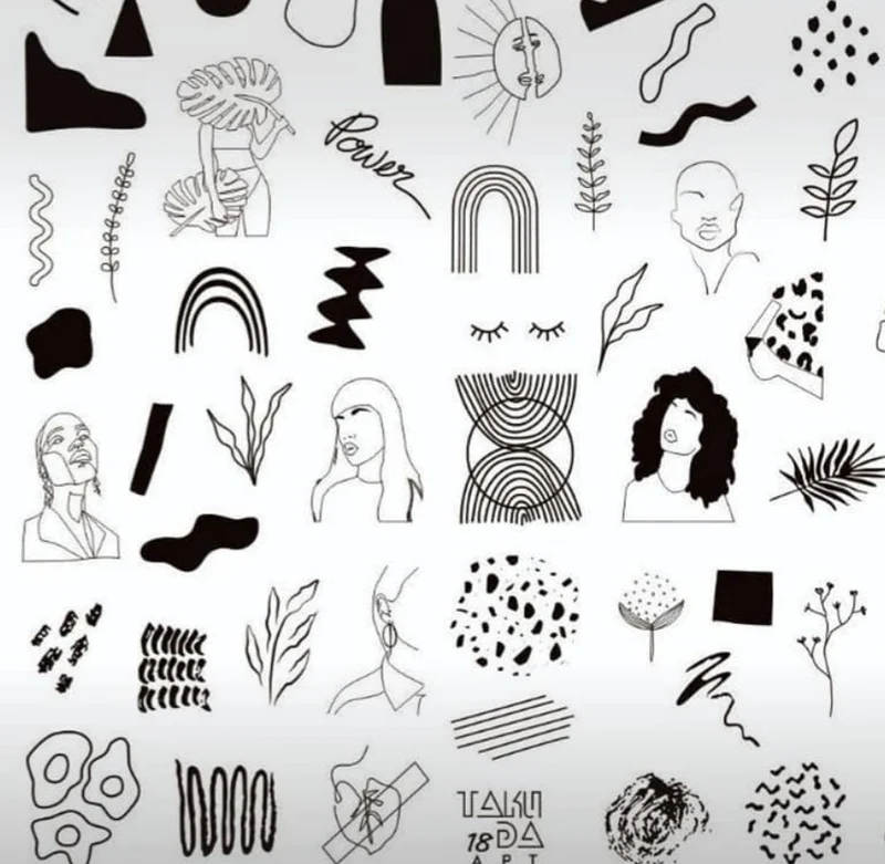 18 ART stamping schablone + design blatt TAKIDA