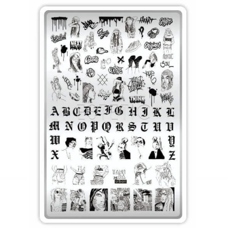 15 URBAN stamping schablone + design blatt TAKIDA