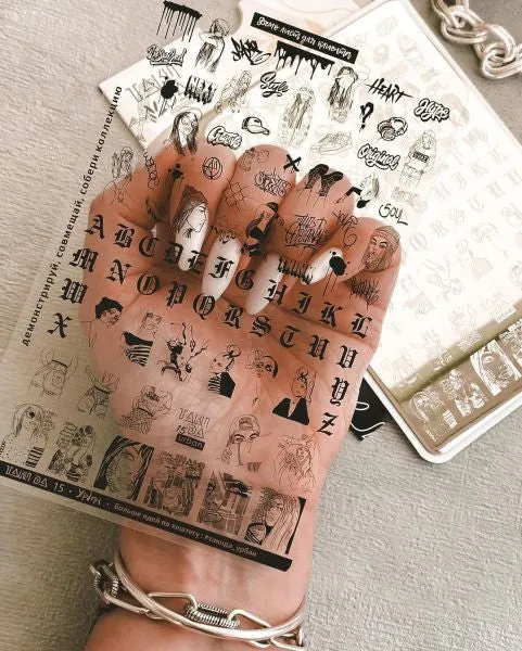 15 URBAN stamping schablone + design blatt TAKIDA