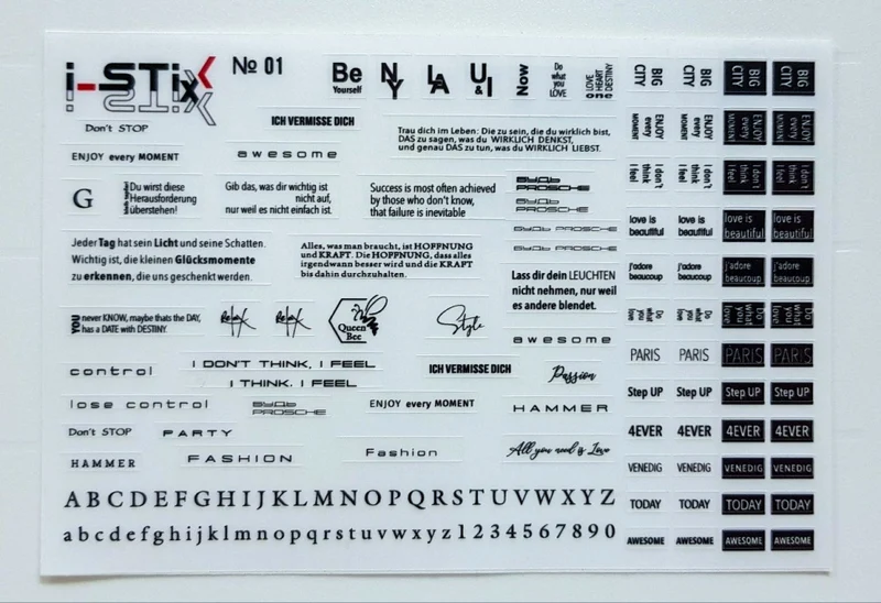 selbstklebende Slider Sticker (Texte) Nr. 01 von i-Stix