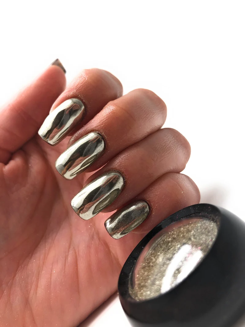 NOCTÍS Silver metallic chrome nail powder