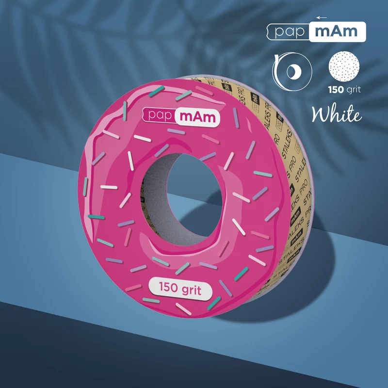 Ersatzrolle für die Einwegfeile Körnung 100-240 PAPMAM für Metall-Untersatz (7 Meter Rolle) STALEKS