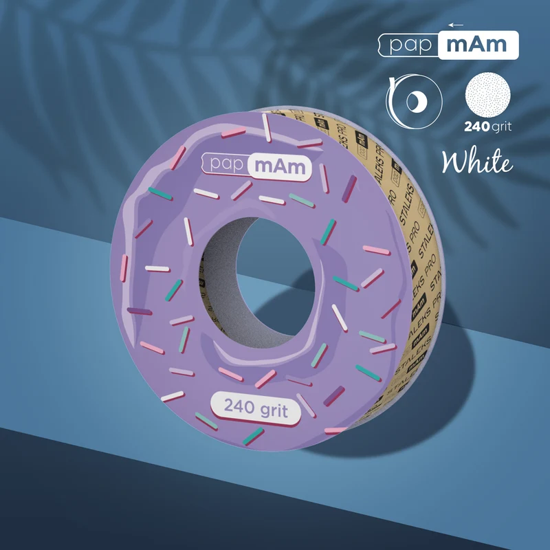 Ersatzrolle für die Einwegfeile Körnung 100-240 PAPMAM für Metall-Untersatz (7 Meter Rolle) STALEKS