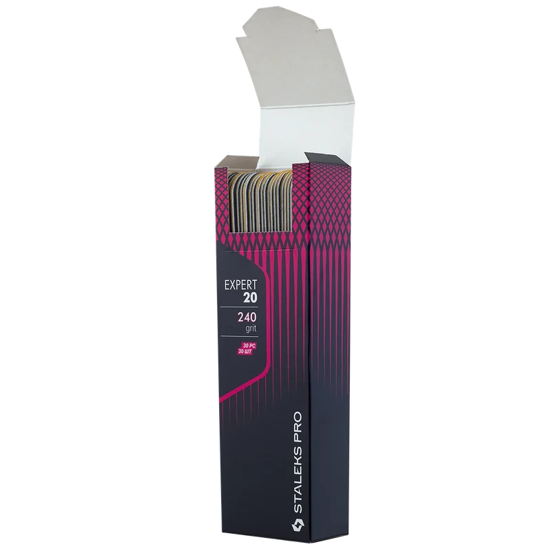 STALEKS PRO Reusable file 30 pack, 100, 180, 240 grit, Straight base required, manicure nail tools