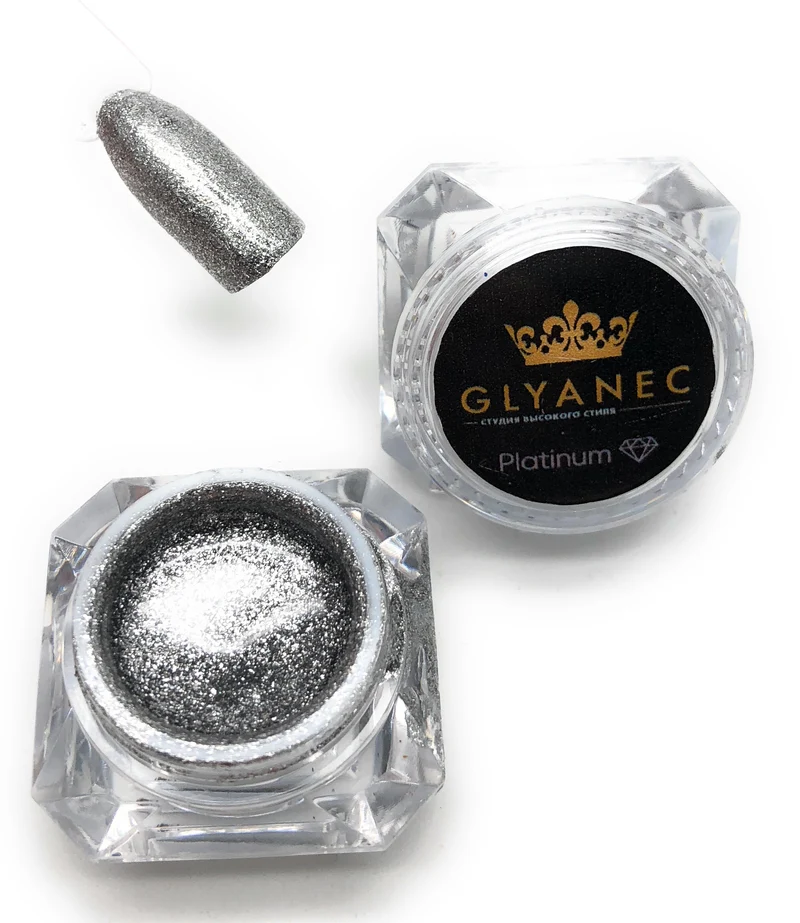 Glyanec metallic silver nail gel