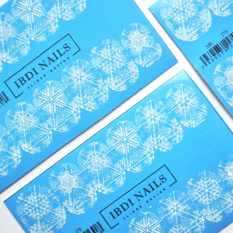 IBDI White snowflake nail decals / sliders #Air 175
