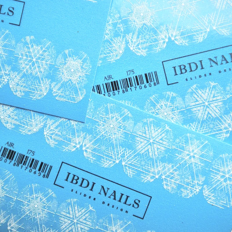 IBDI White snowflake nail decals / sliders #Air 175