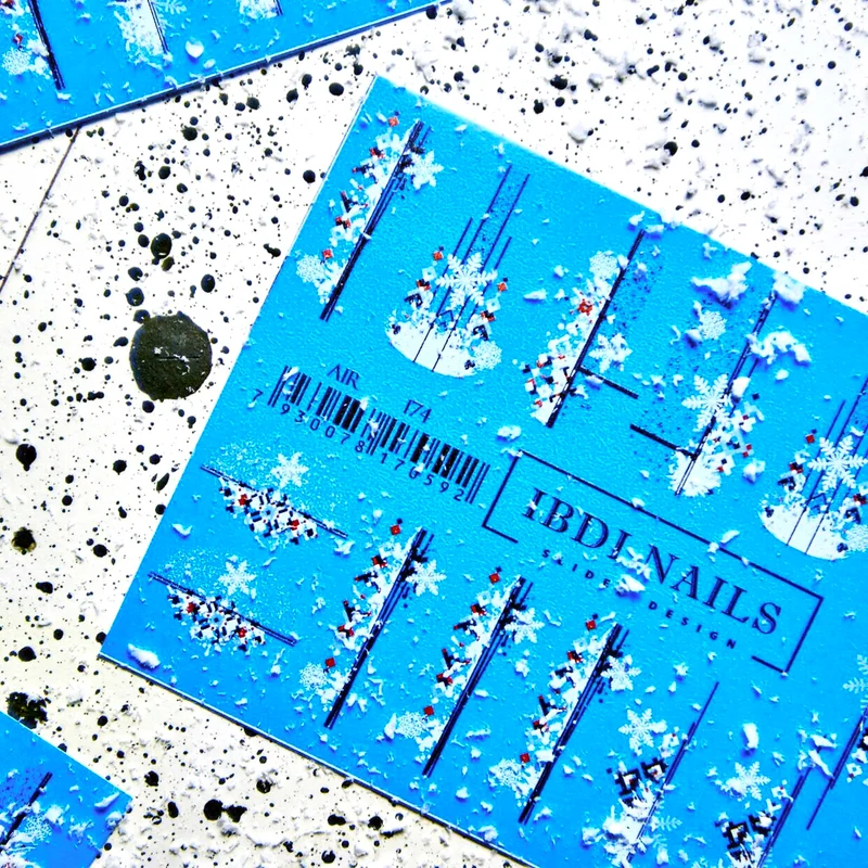 IBDI Abstract white snowflake nail decals / sliders #Air 174