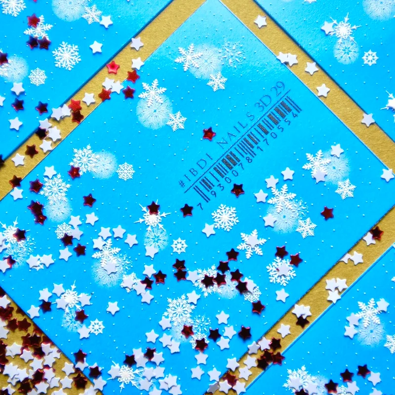 IBDI 3D White snowflake nail decals / sliders #3D 29
