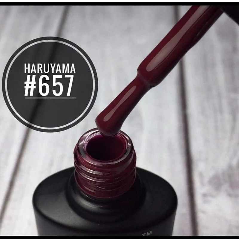 Haruyama Burgundy Eggplant gel nail polish 657