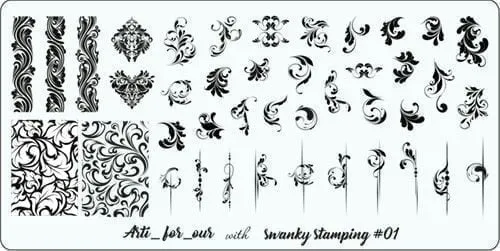 Stamping Platte Schablone arti for you Nr. 01 von Swanky