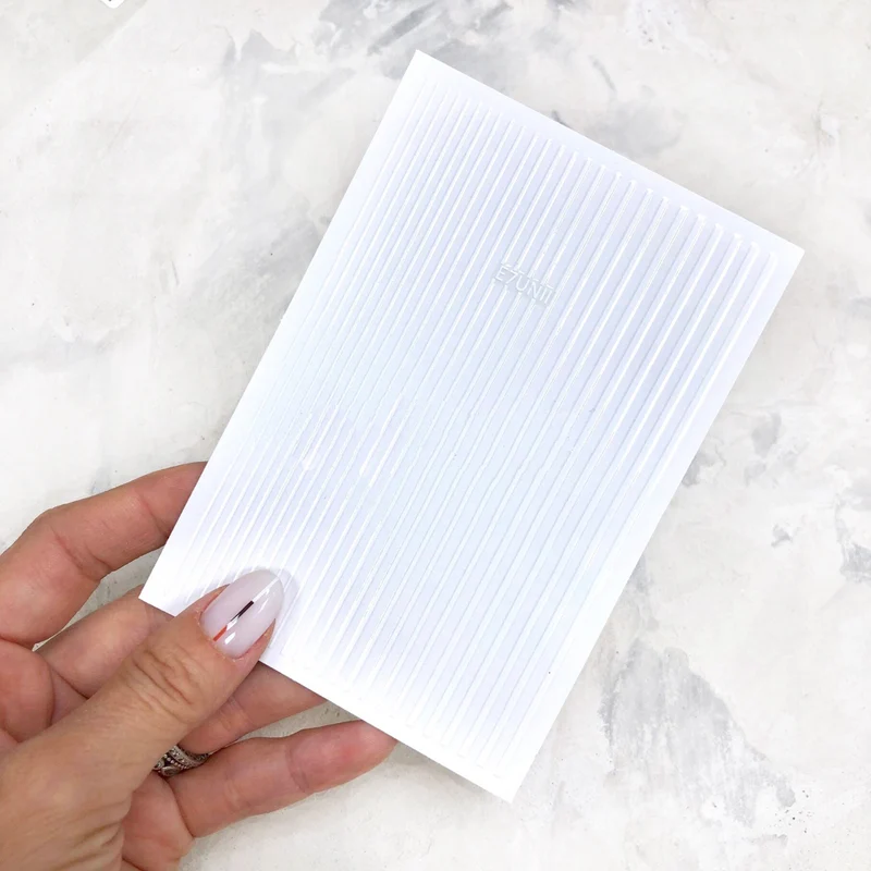 White lines for nail art
