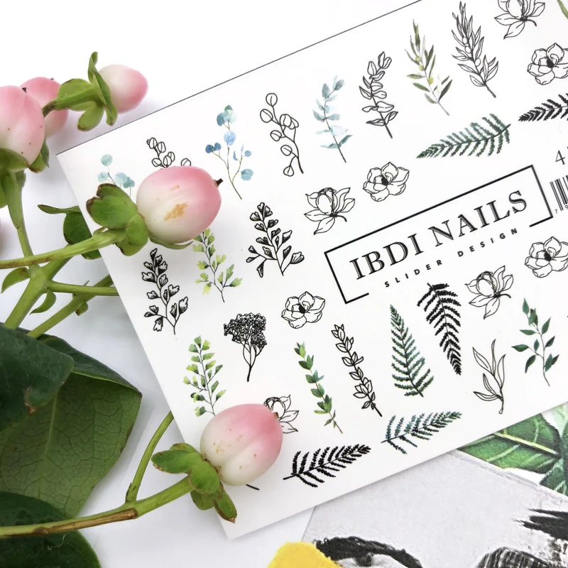 IBDI Flower nail decals / sliders #477