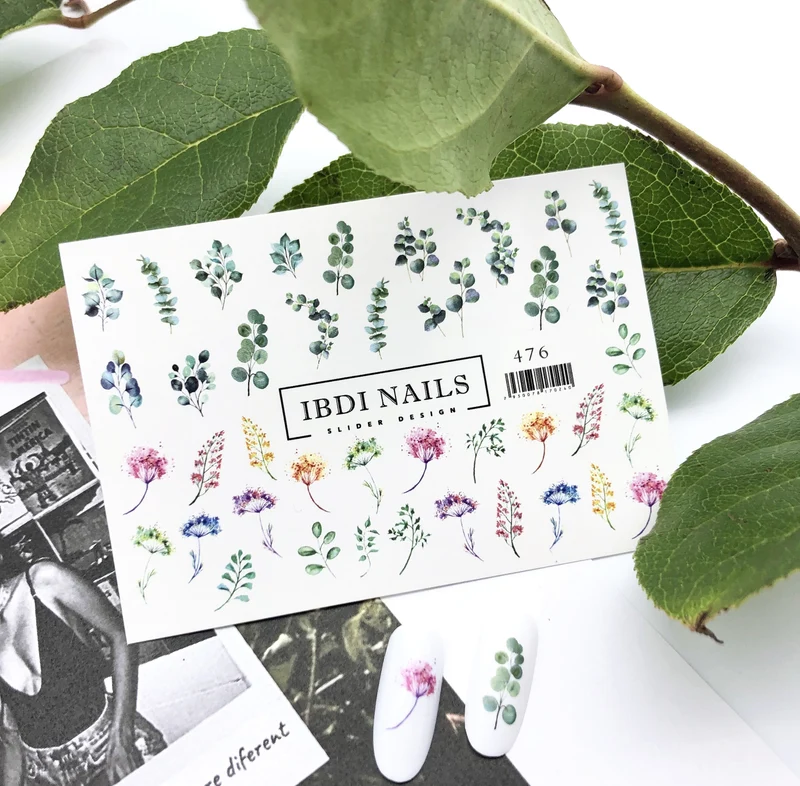 IBDI Flower nail decals / sliders #476