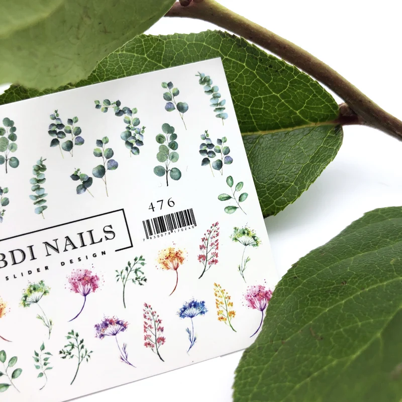 IBDI Flower nail decals / sliders #476