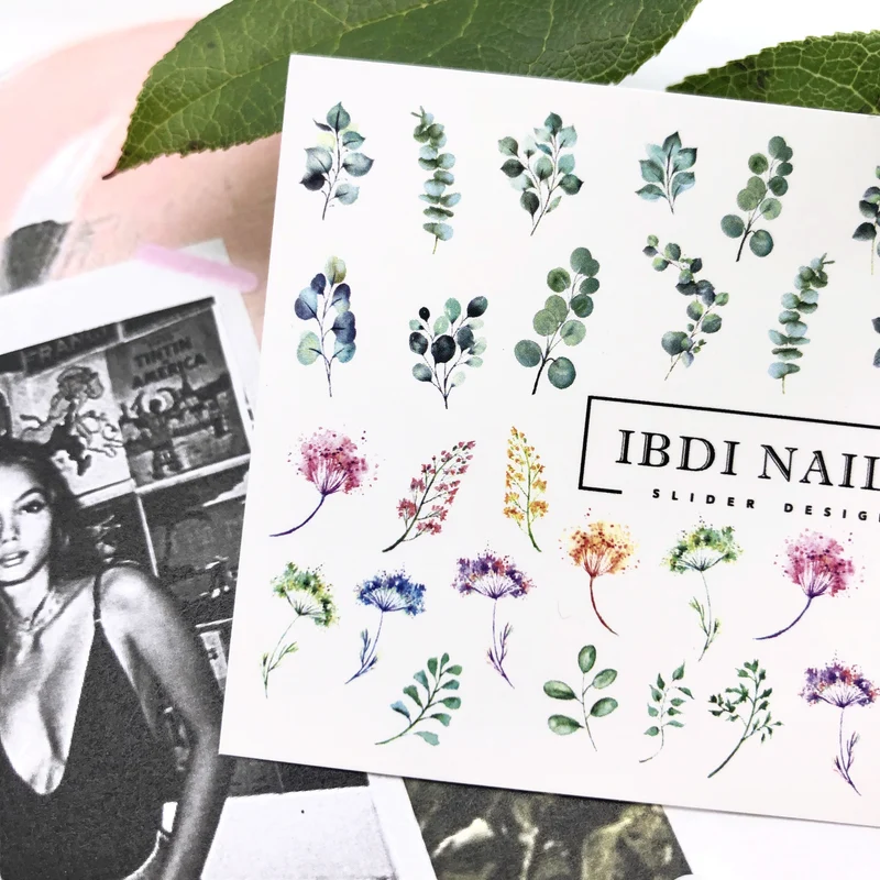 IBDI Flower nail decals / sliders #476