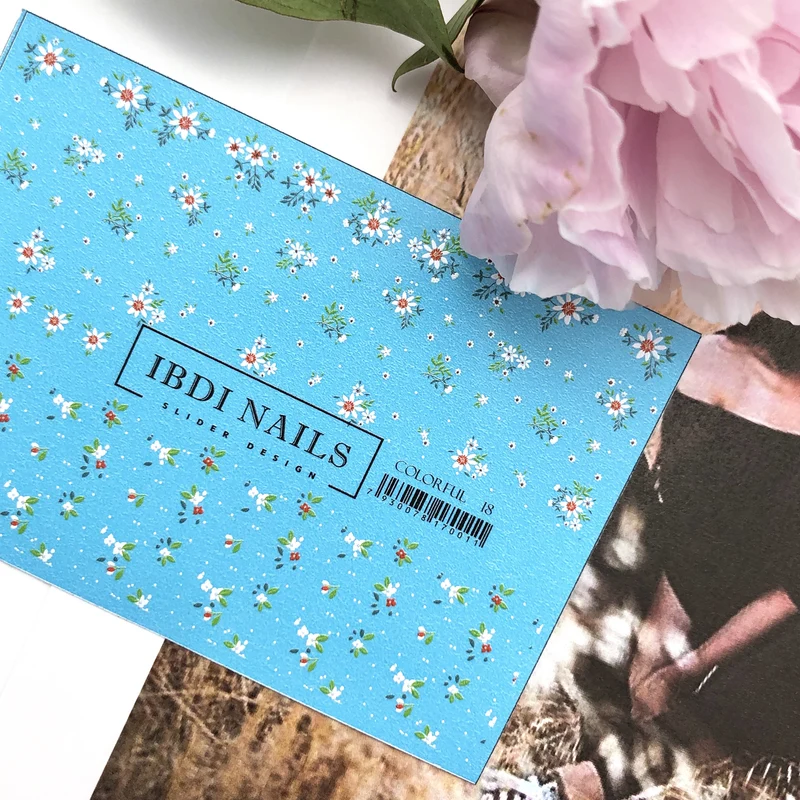 IBDI Flower nail decals / sliders #Colorful 18
