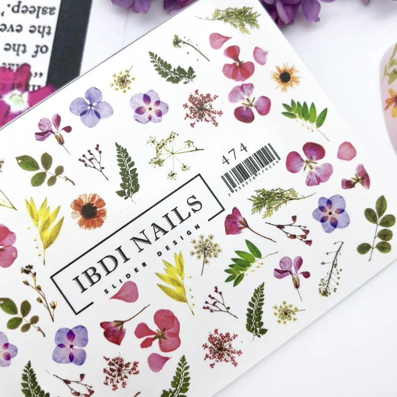 IBDI Flower nail decals / sliders 474