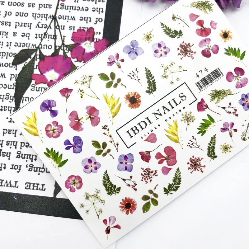 IBDI Flower nail decals / sliders 474
