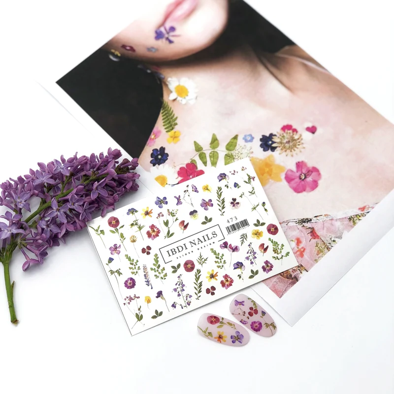 IBDI Flower nail decals / sliders #473