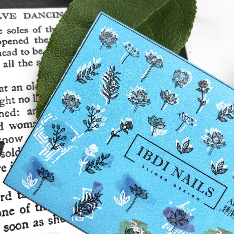 IBDI Flower and leaf nail decals / sliders #Air 164